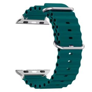 Силиконова каишка оребрена Универсална 22mm / тъмно зелена /